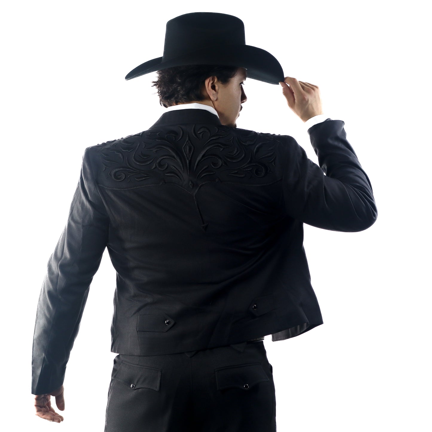 Traje Caporal Toledo Negro Bordado Hojas