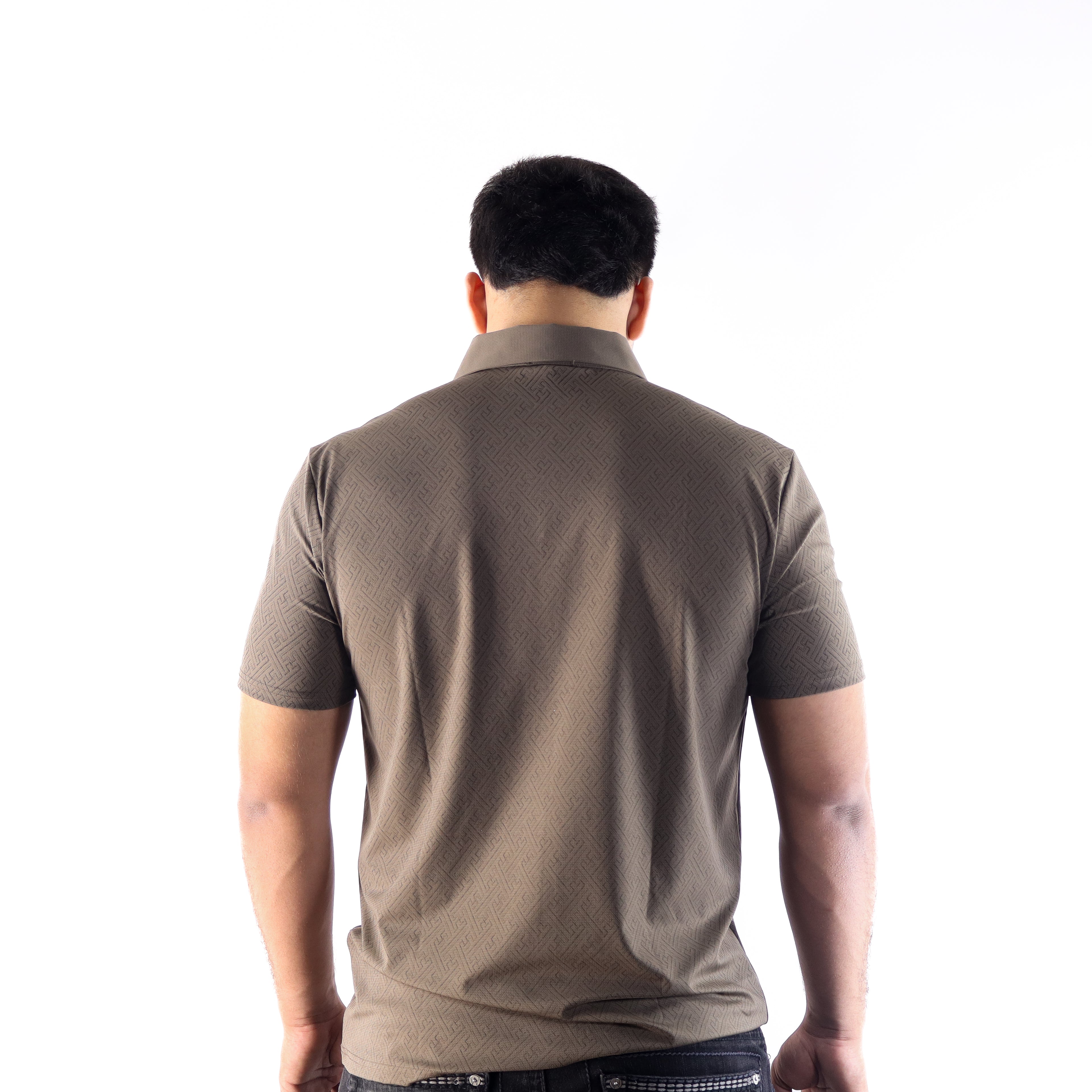 Camisa Polo Stretch Café Grabado