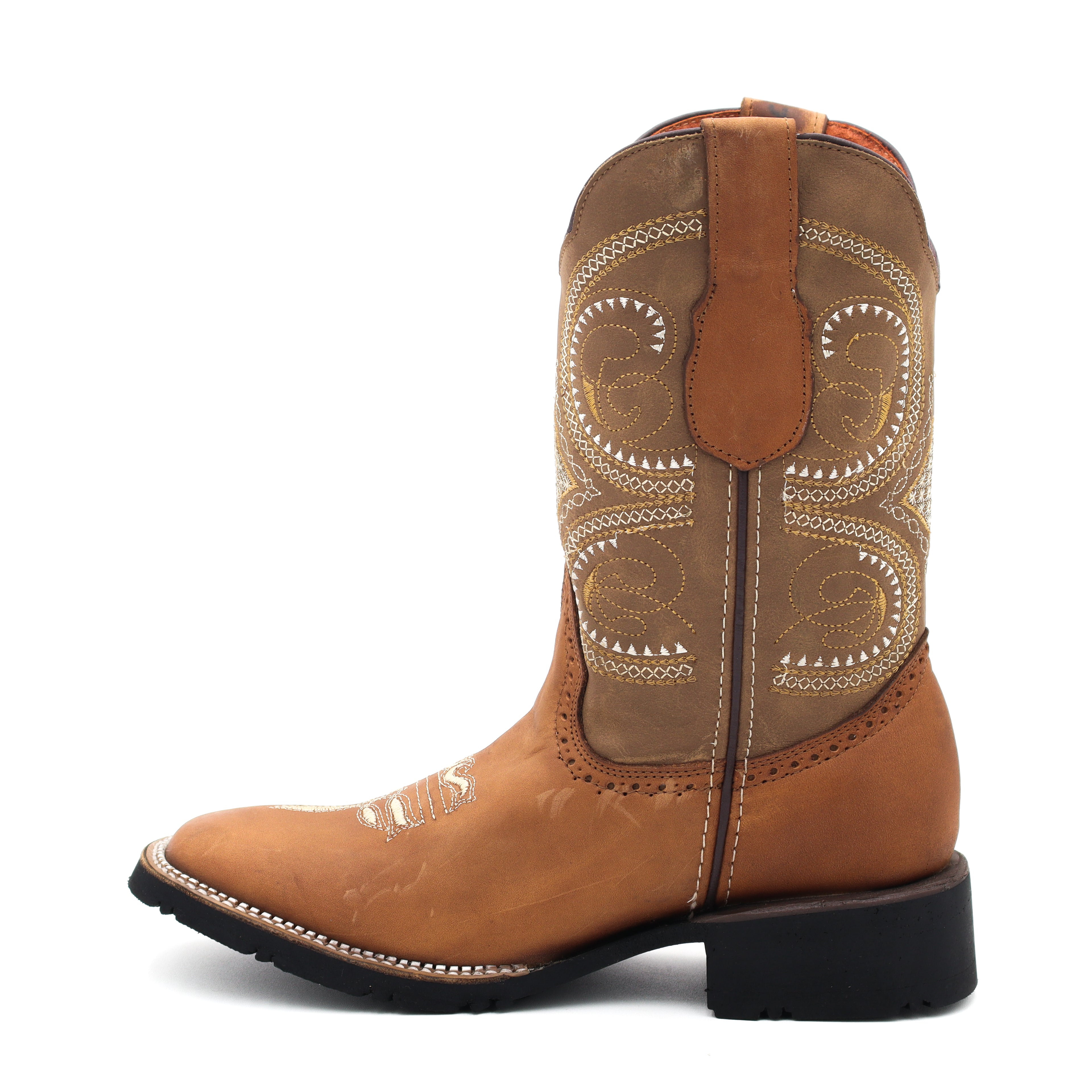 Bota Vaquera Crazy | Cuero Genuino | Color Tabaco | 010J100