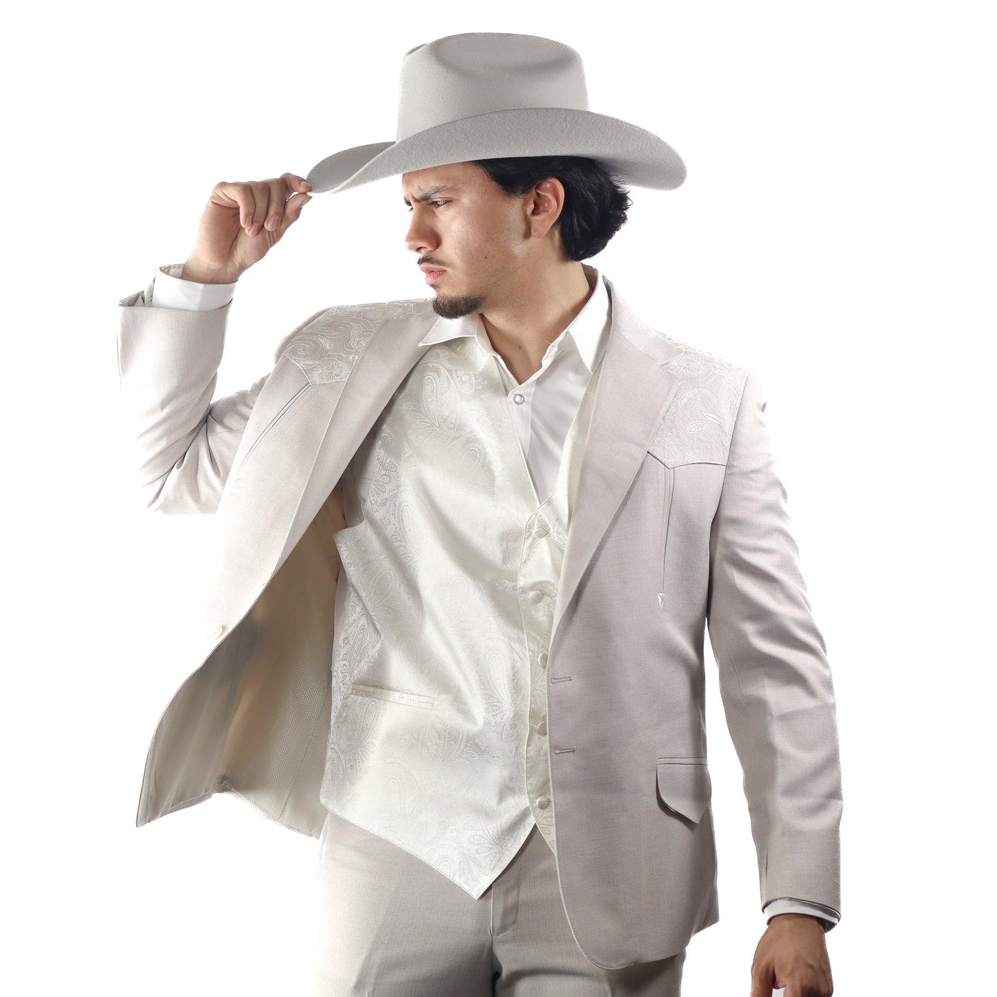 Traje Toledo Beige Bordado Amapola