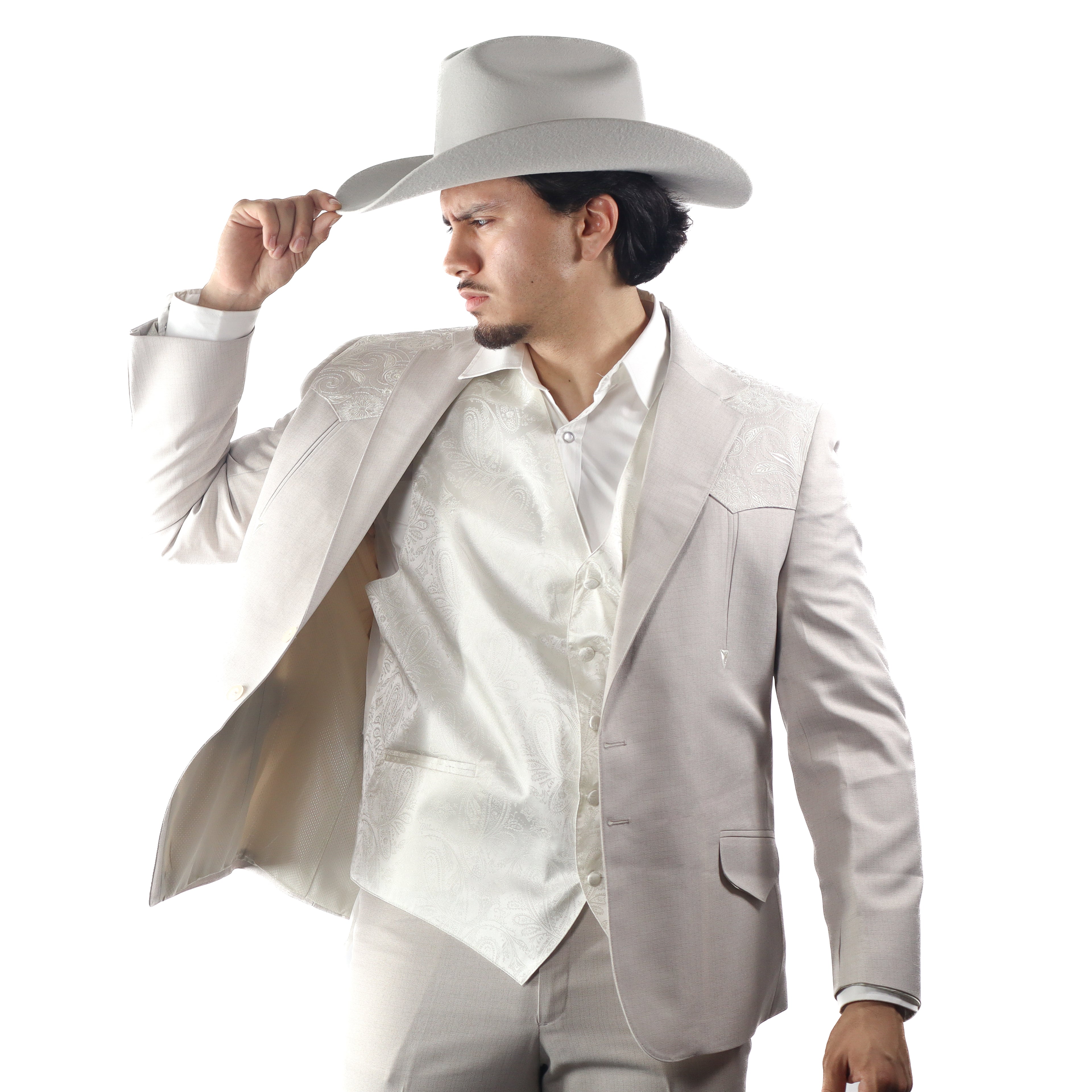 Traje Toledo Beige Bordado Amapola