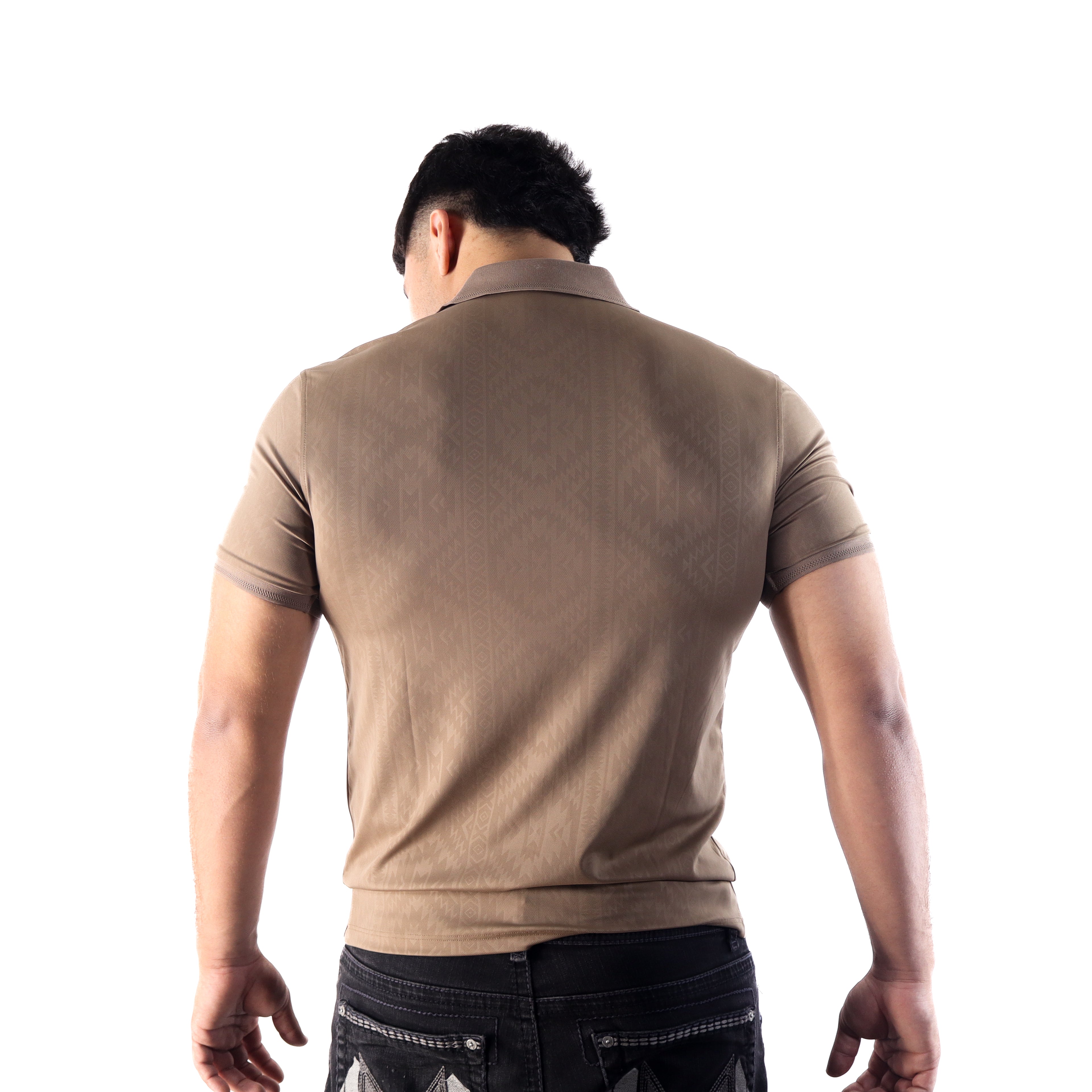 Camisa Polo Stretch Tabaco Grabado