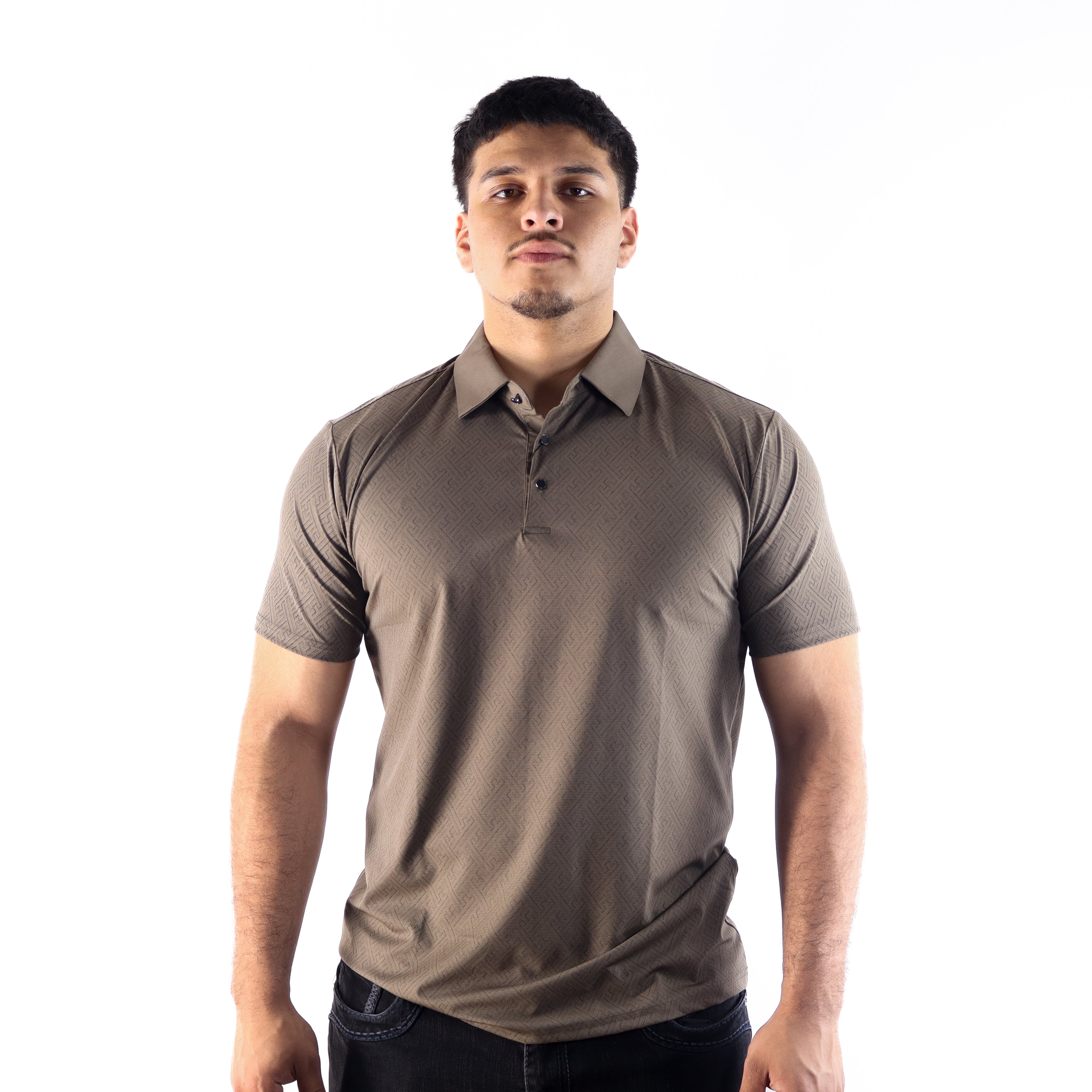 Camisa Polo Stretch Café Grabado