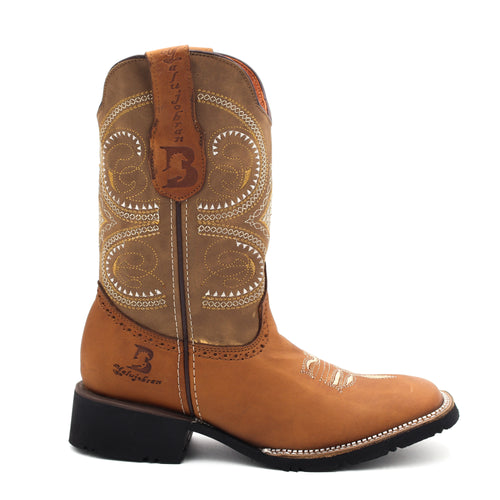 Bota Vaquera Crazy | Cuero Genuino | Color Tabaco | 010J100