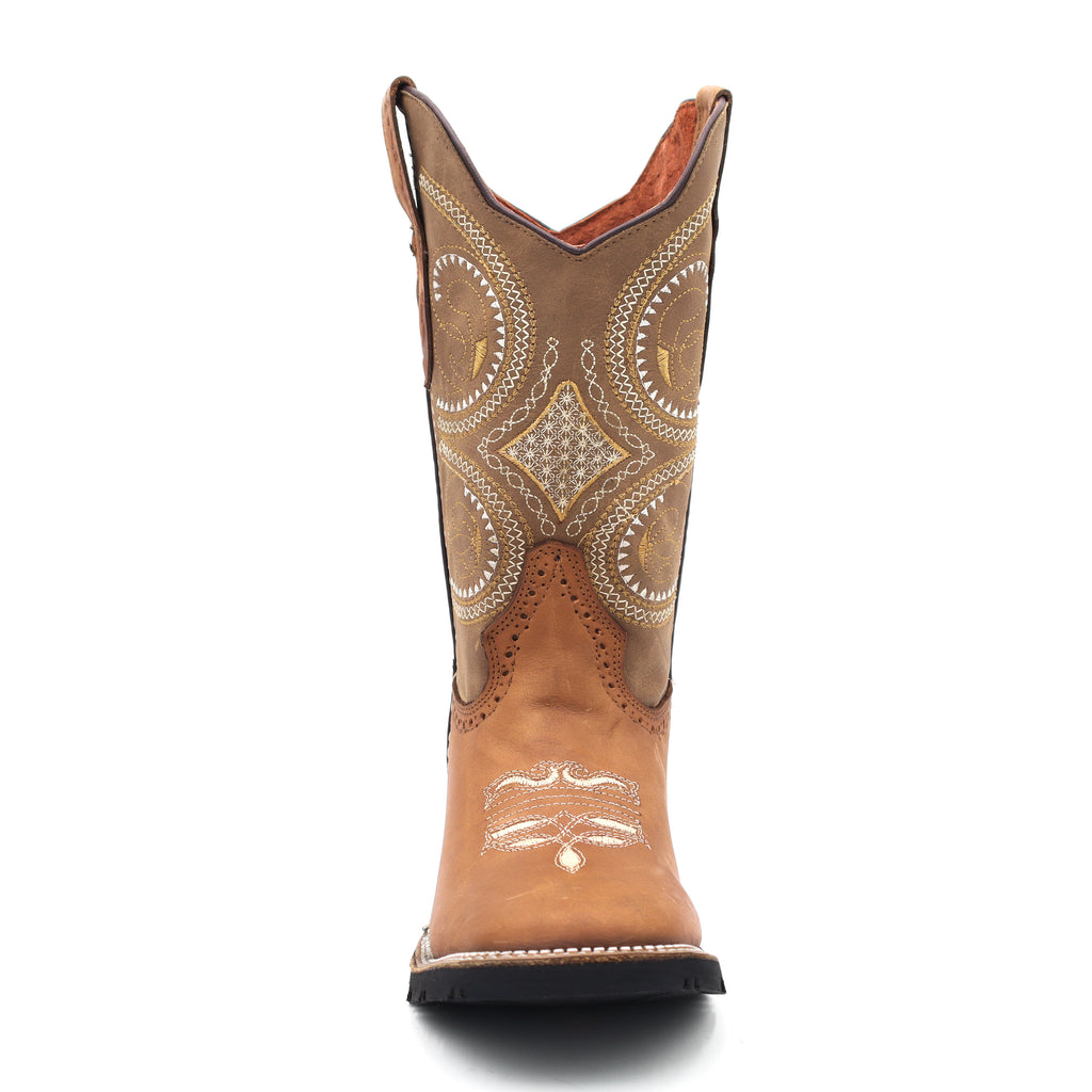 Bota Vaquera Crazy | Cuero Genuino | Color Tabaco | 010J100