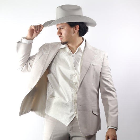 Traje Toledo Beige Bordado Amapola