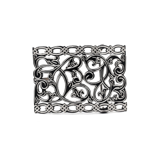 Hebilla de Acero Monel Negra - Rameado con Diamantes