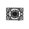 Hebilla de Acero Monel Negra - Girasol 3D Rameado - 014