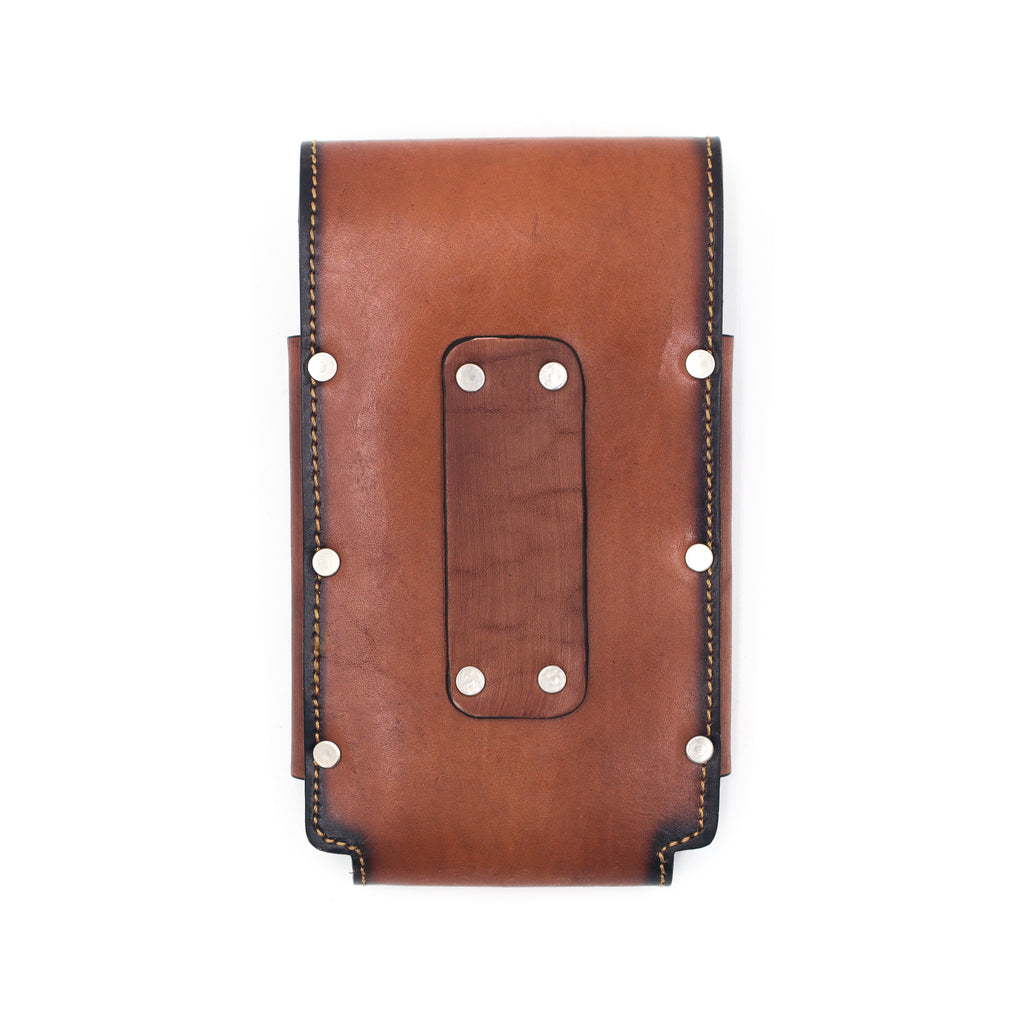 Funda de Cuero Cincelado para Celular - Oración del Caballo Tabaco