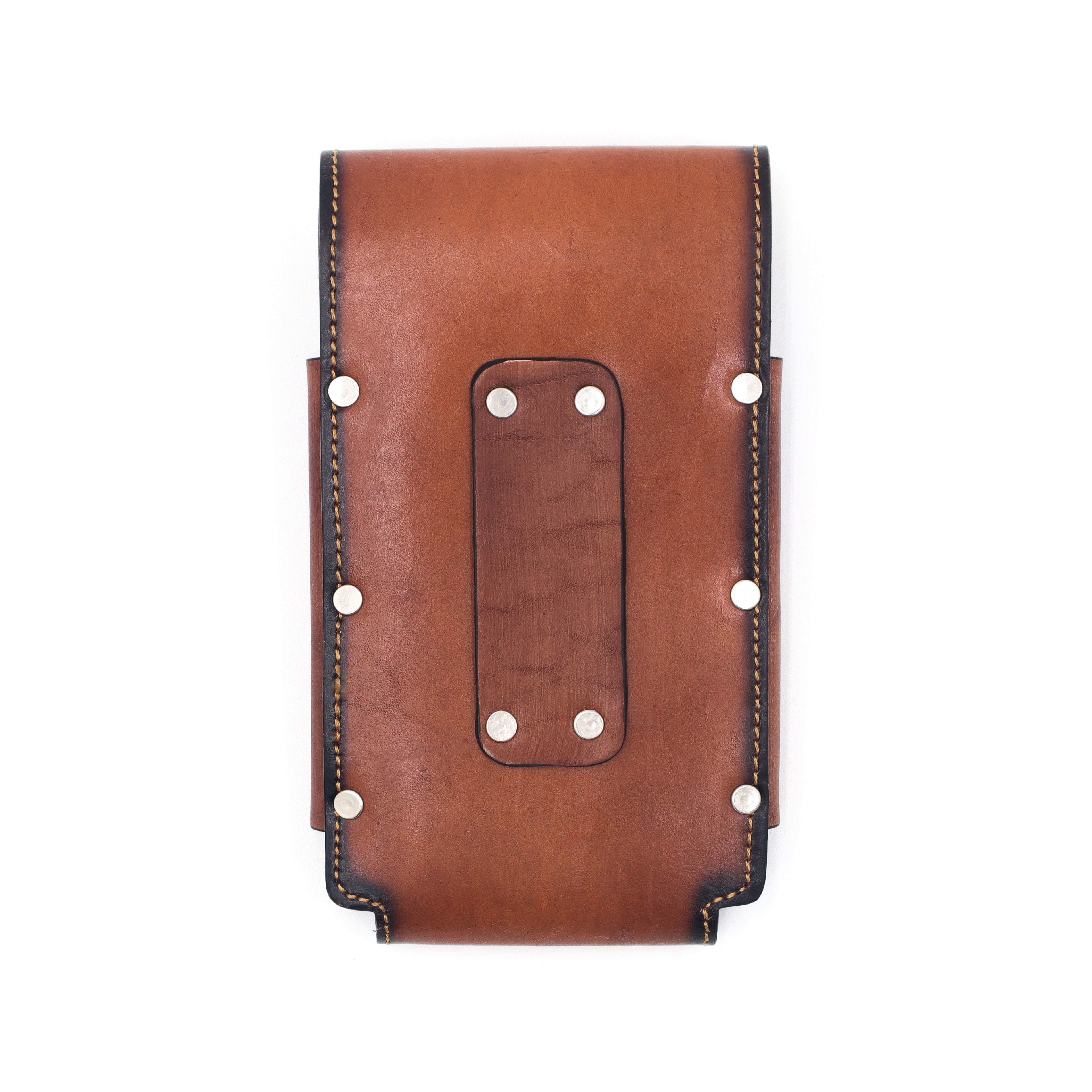 Funda de Cuero Cincelado para Celular - Oración del Caballo Tabaco