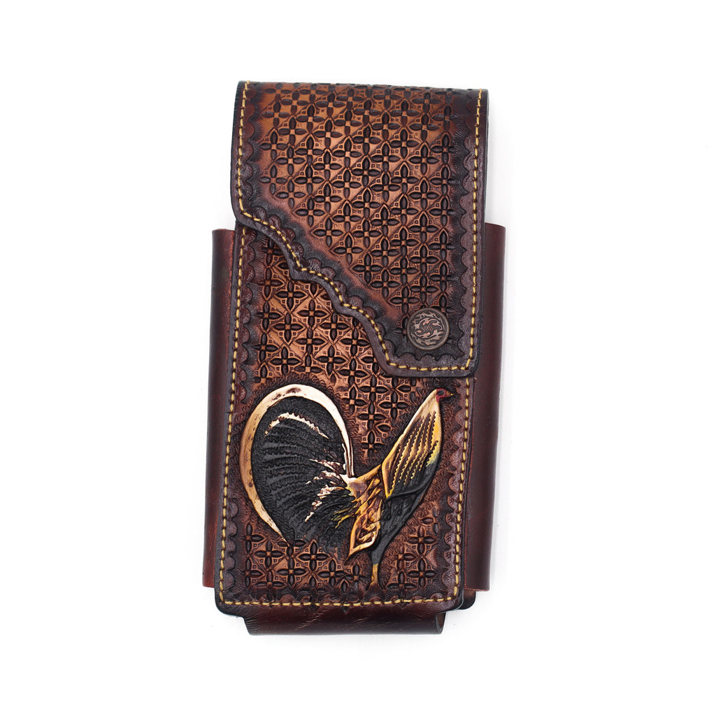 Funda de Cuero Cincelado para Celular - Gallito 2