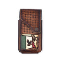 Funda de Cuero Cincelado para Celular - Bandera Mexicana 2