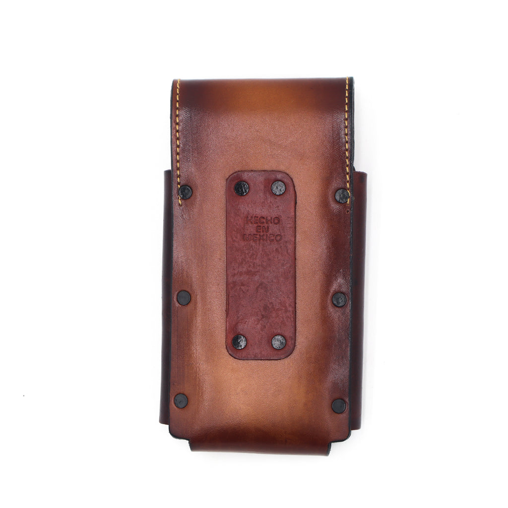 Funda de Cuero Cincelado para Celular - Bandera Mexicana 2