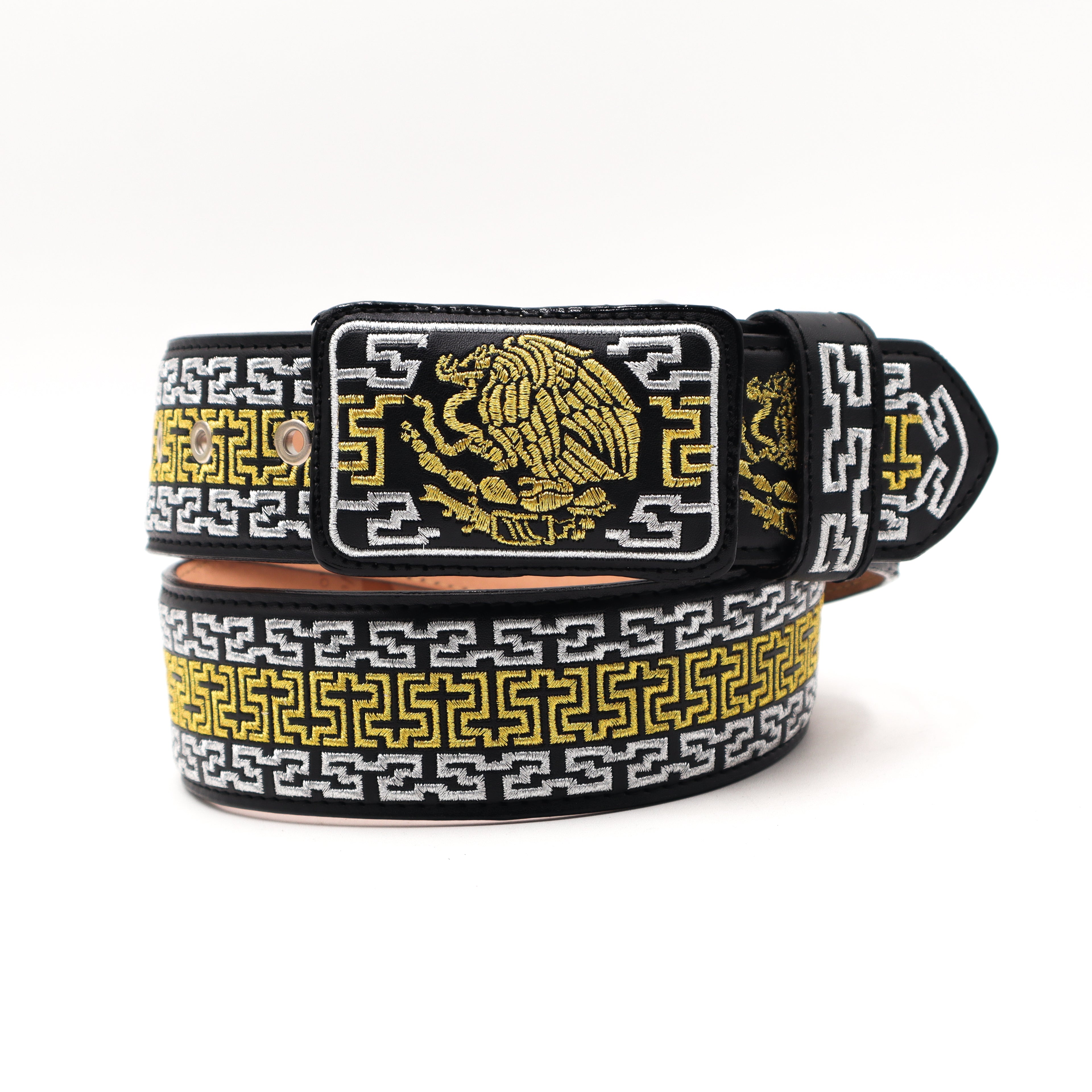 Cinturon Bordado Negro / Dorado - Mexico