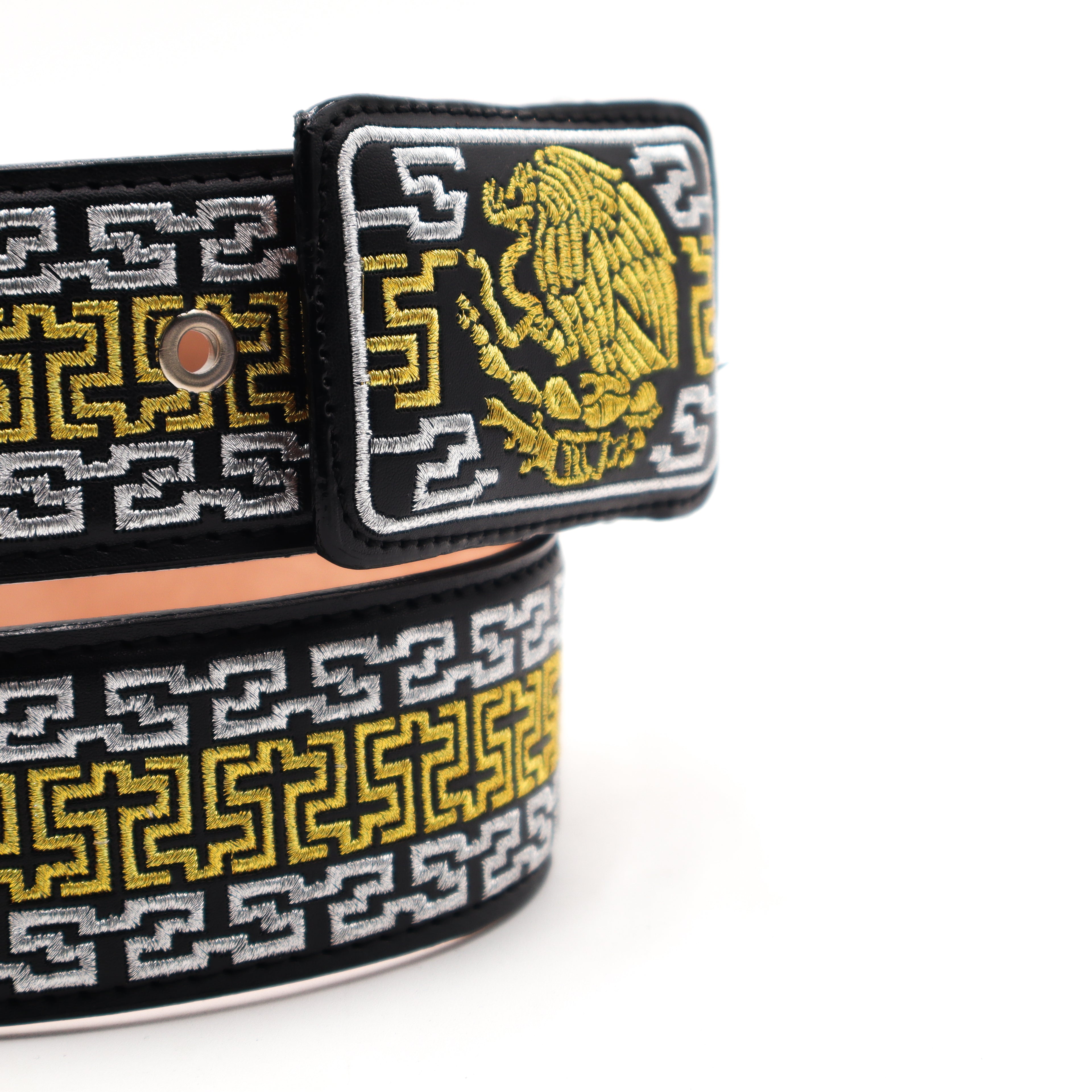 Cinturon Bordado Negro / Dorado - Mexico