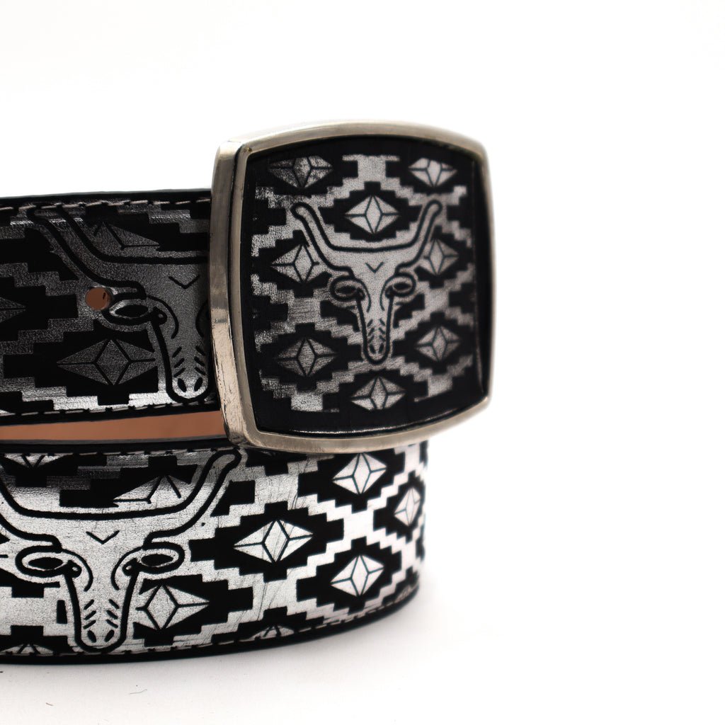 Cinturon Plateado Laser - Toro