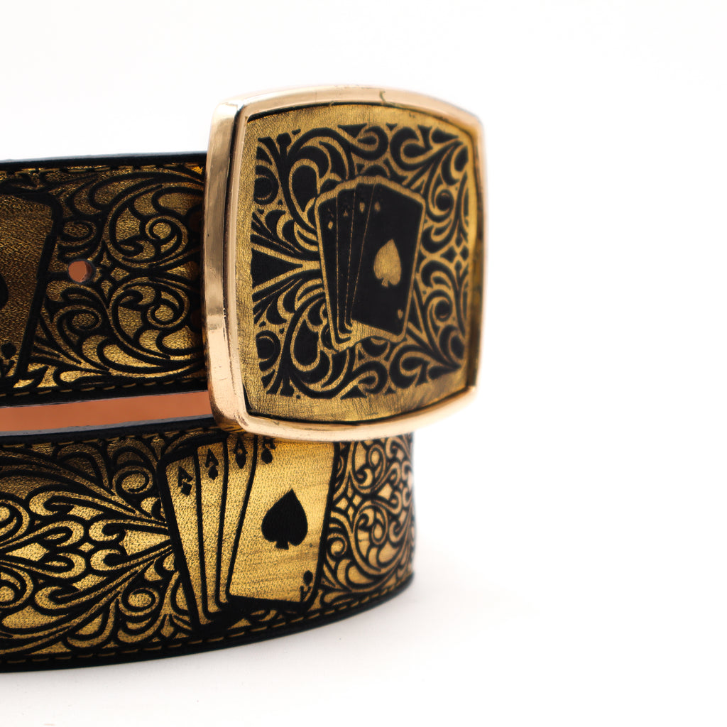 Cinturon Dorado Laser - Cartas