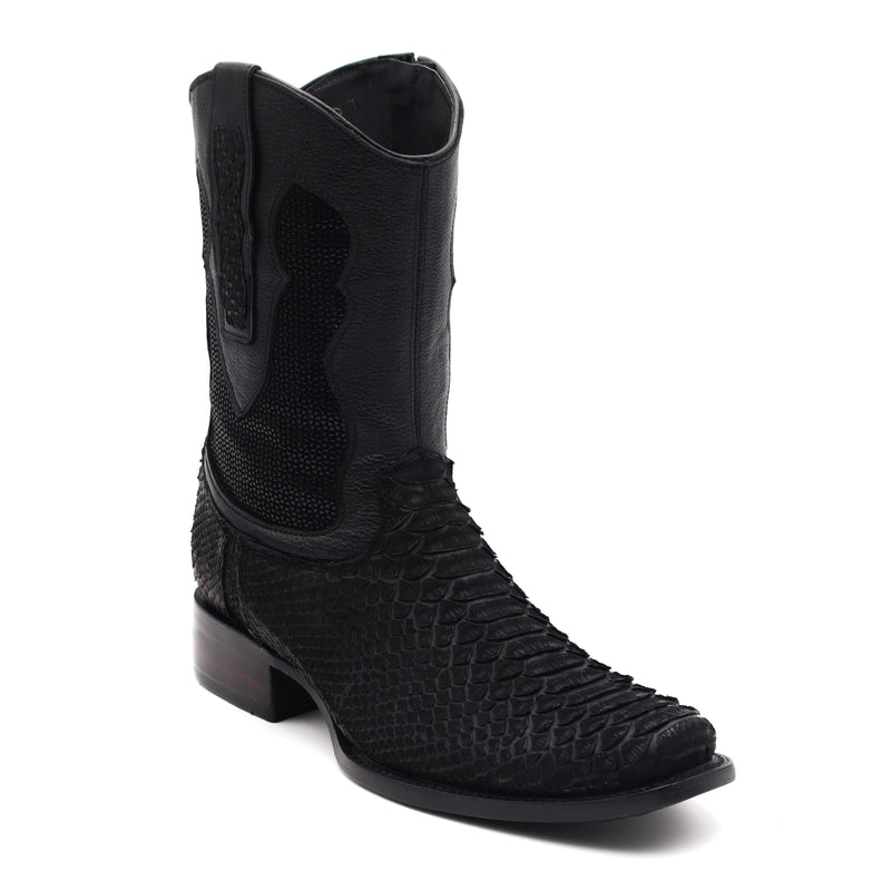 Men's Roma Frontier Exotic Original Python Zip Square Toe Boot