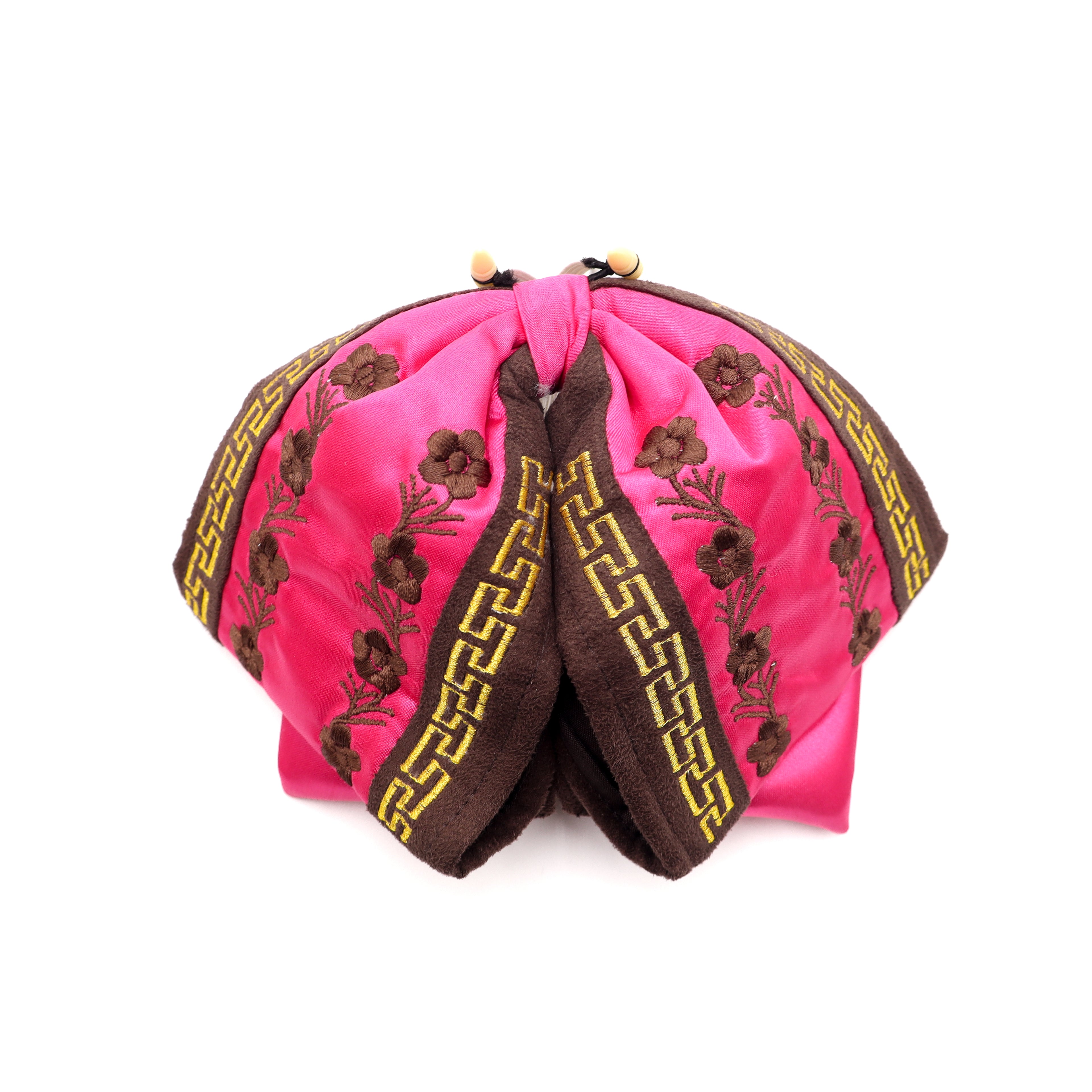 Moño Charro Bordado - Rosa con Cafe