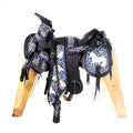 Ducktail Charro Saddle 16" - Black and Blue | Horse