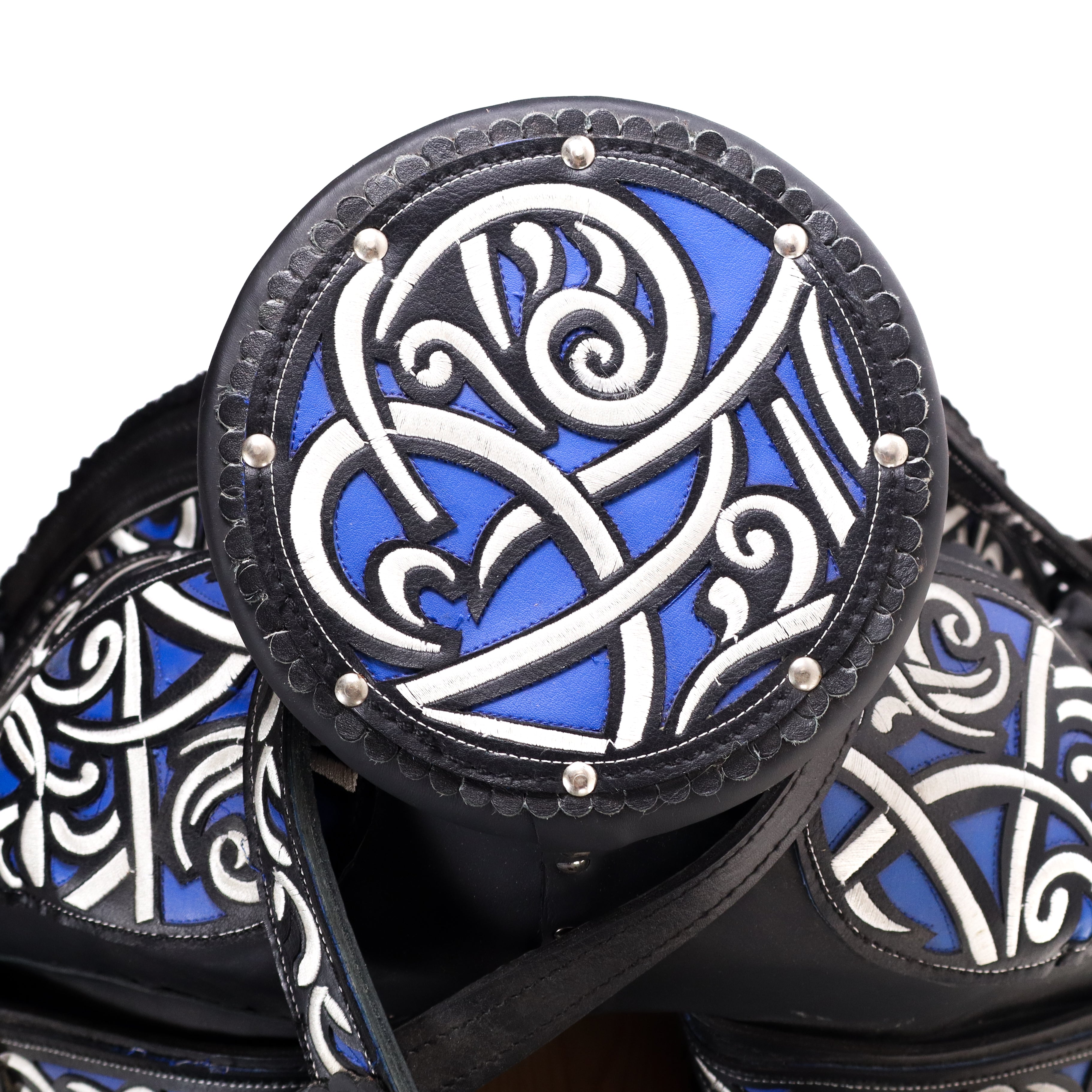 Ducktail Charro Saddle 16" - Black and Blue | Horse
