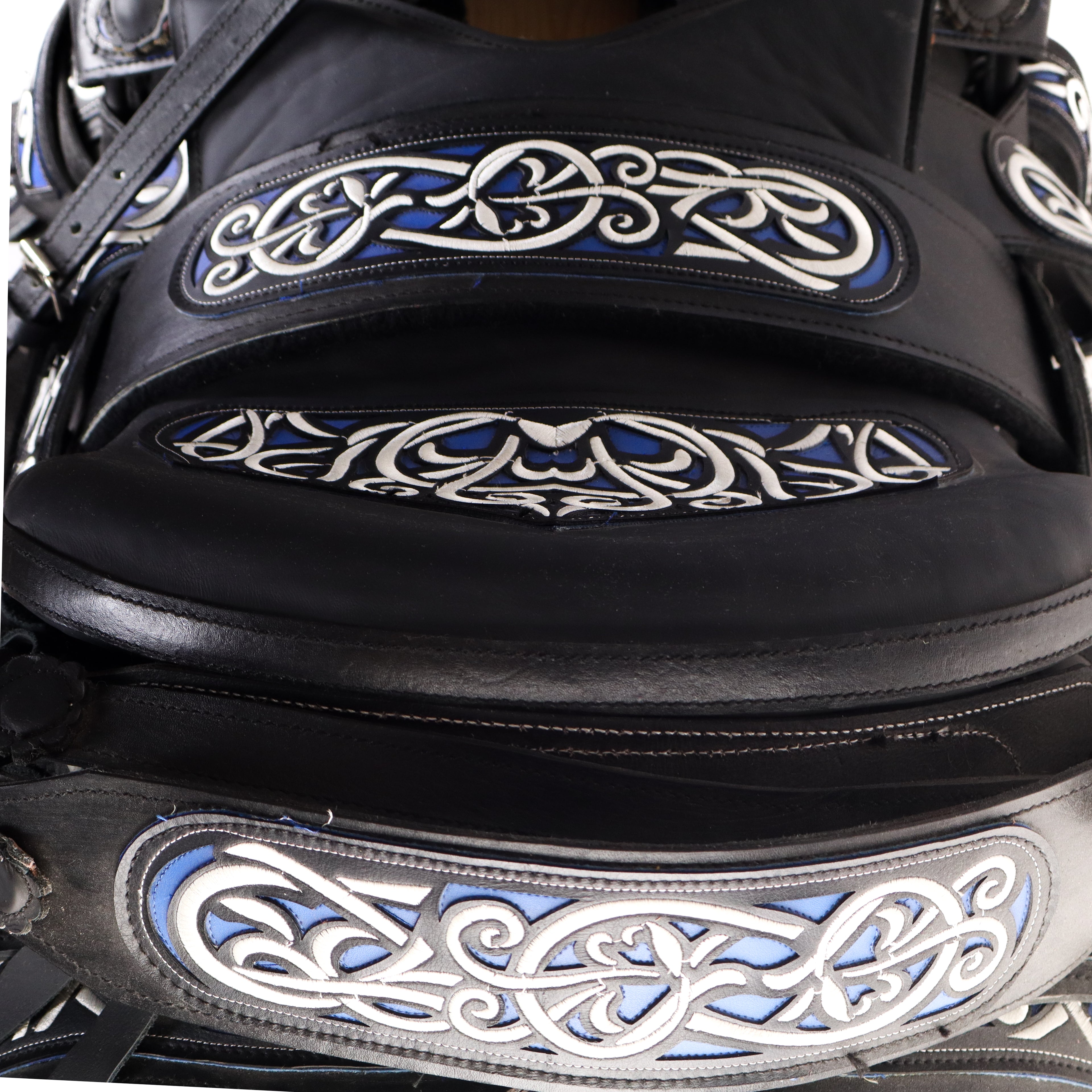 Ducktail Charro Saddle 16" - Black and Blue | Horse