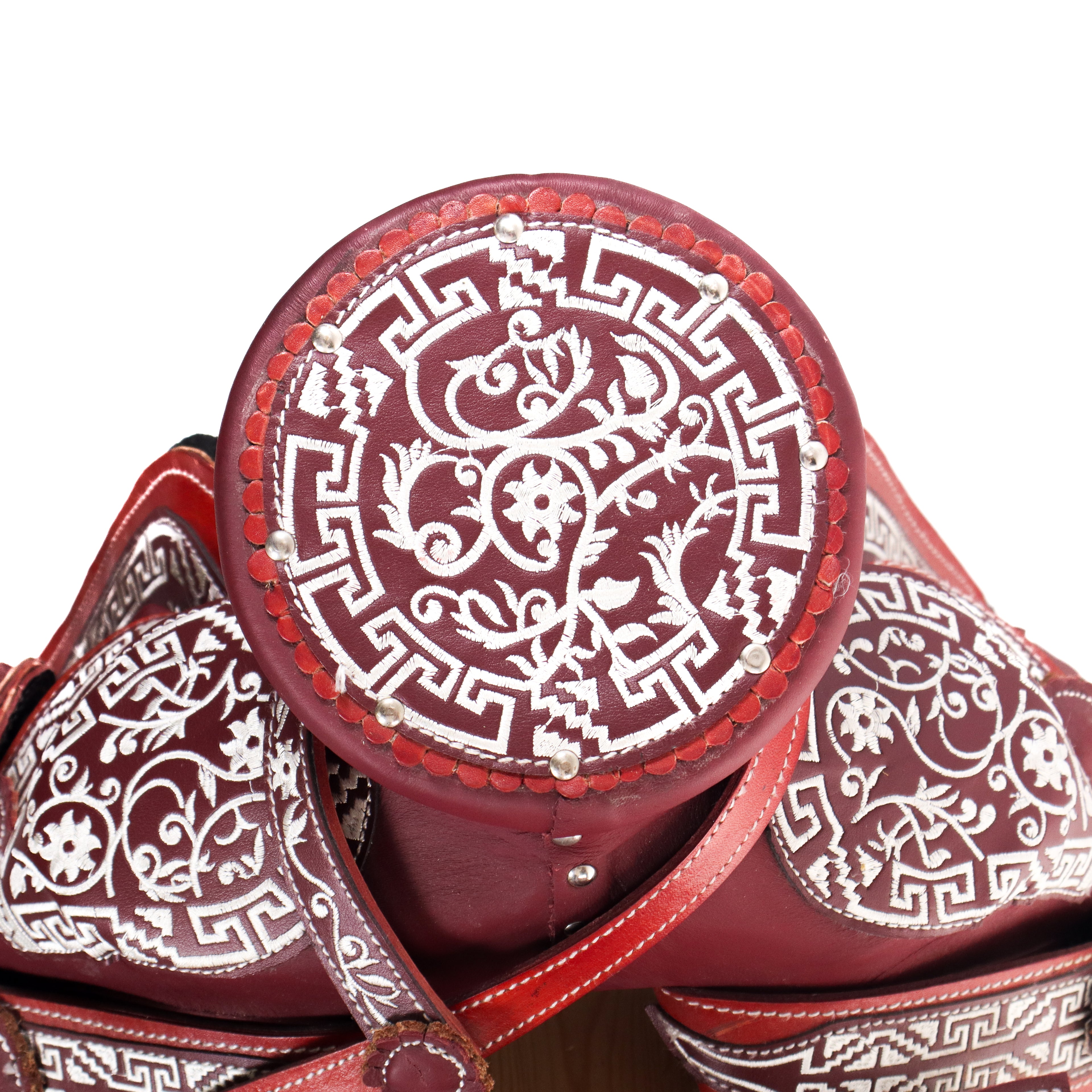 Charro Saddle 16" - Red | Horse Q2