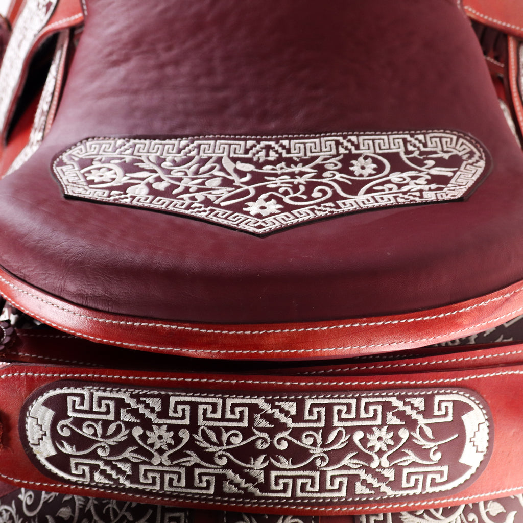 Charro Saddle 16" - Red | Horse Q2