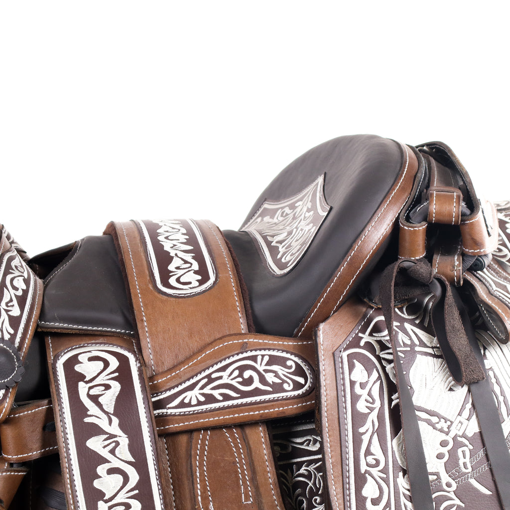 Charro Saddle 16" - Brown | Horse and Flowers Q2