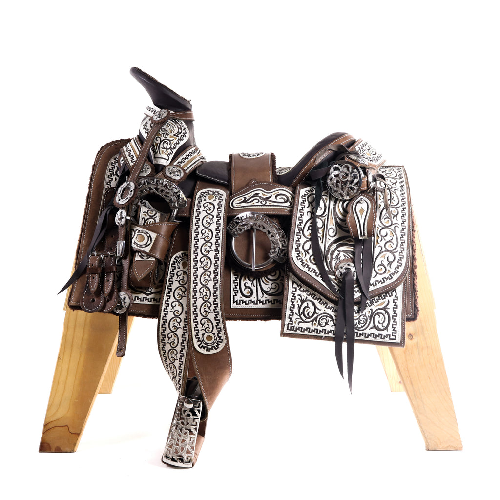 Charro Saddle 16" - Brown and White | Grecas Q3