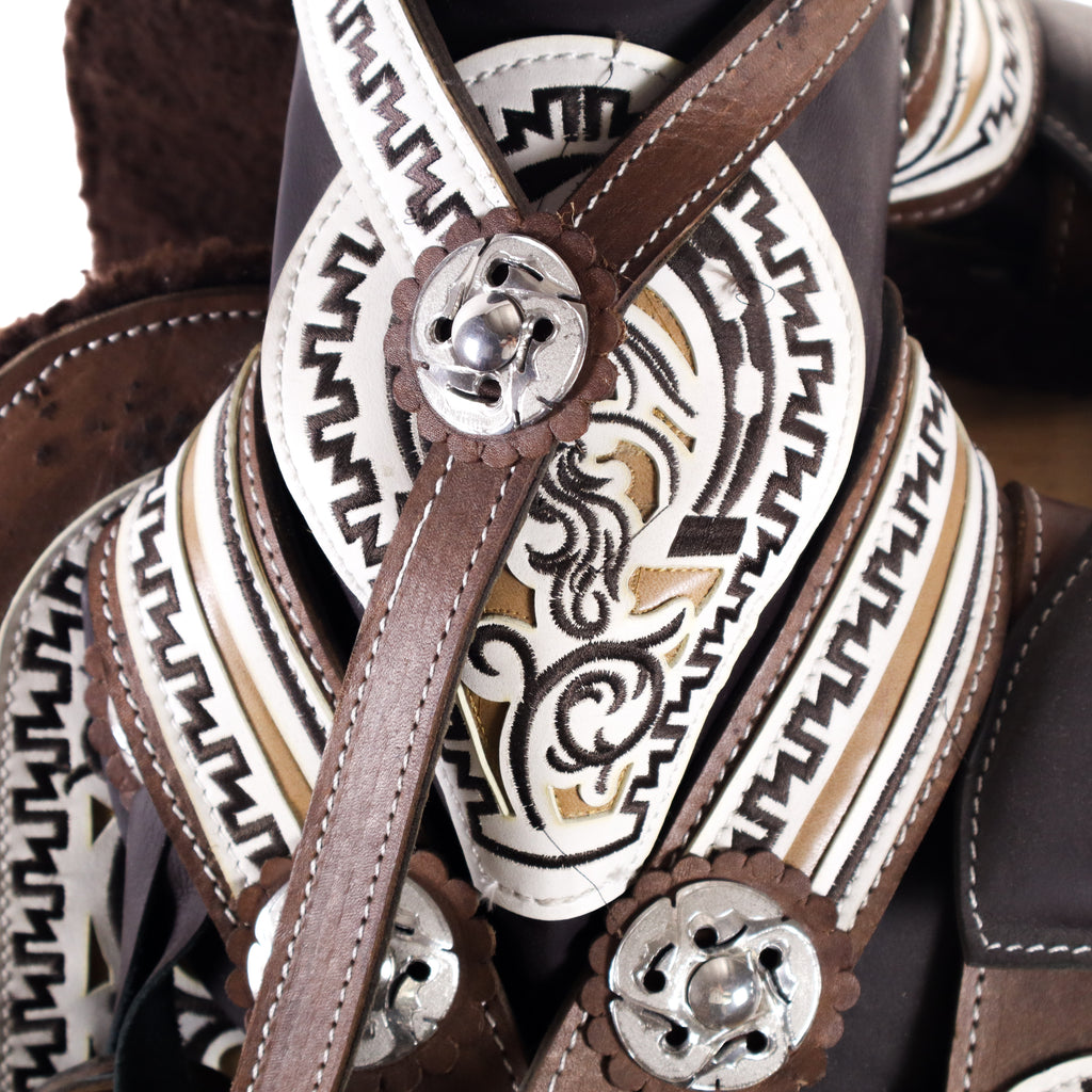 Charro Saddle 16" - Brown and White | Grecas Q3