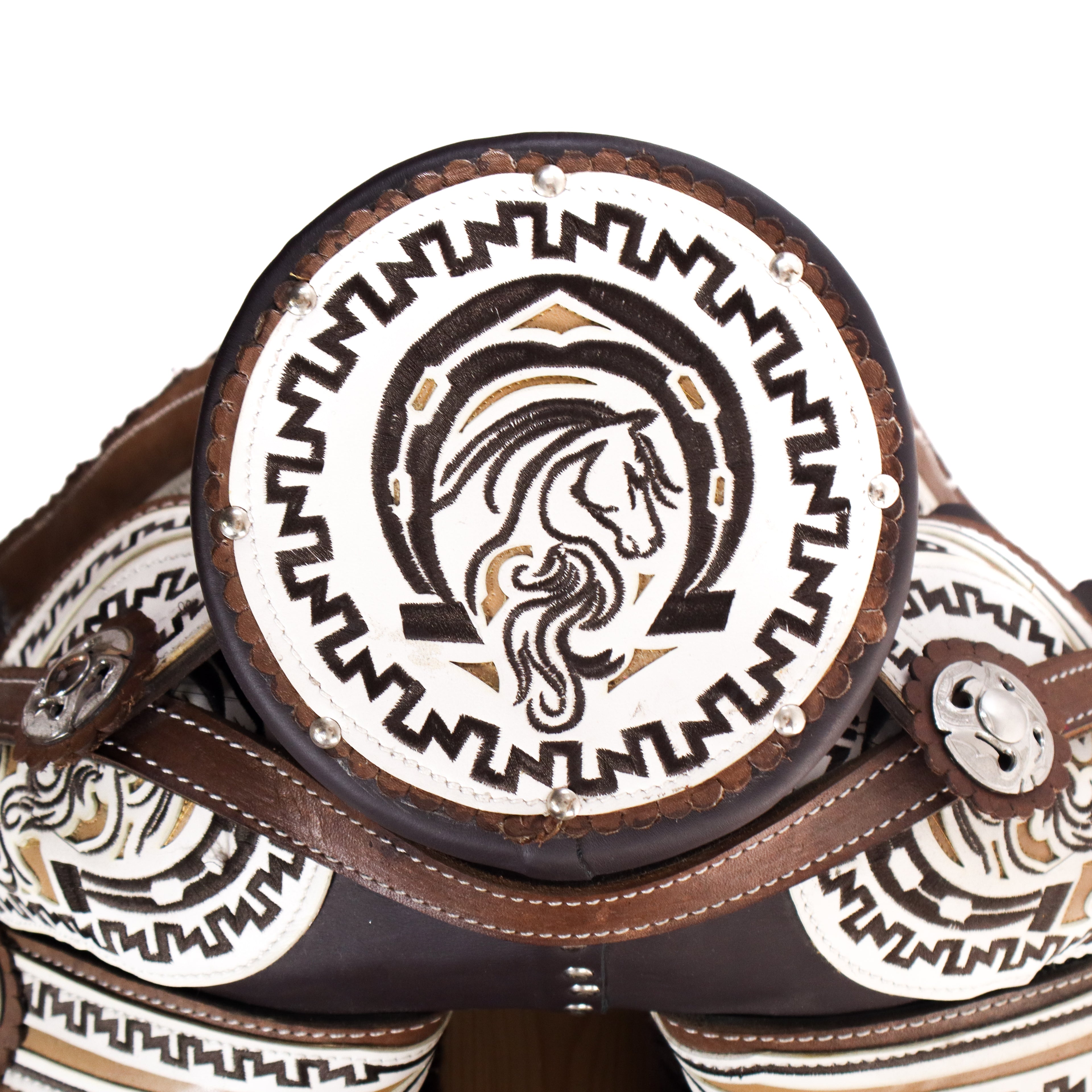 Charro Saddle 16" - Brown and White | Grecas Q3