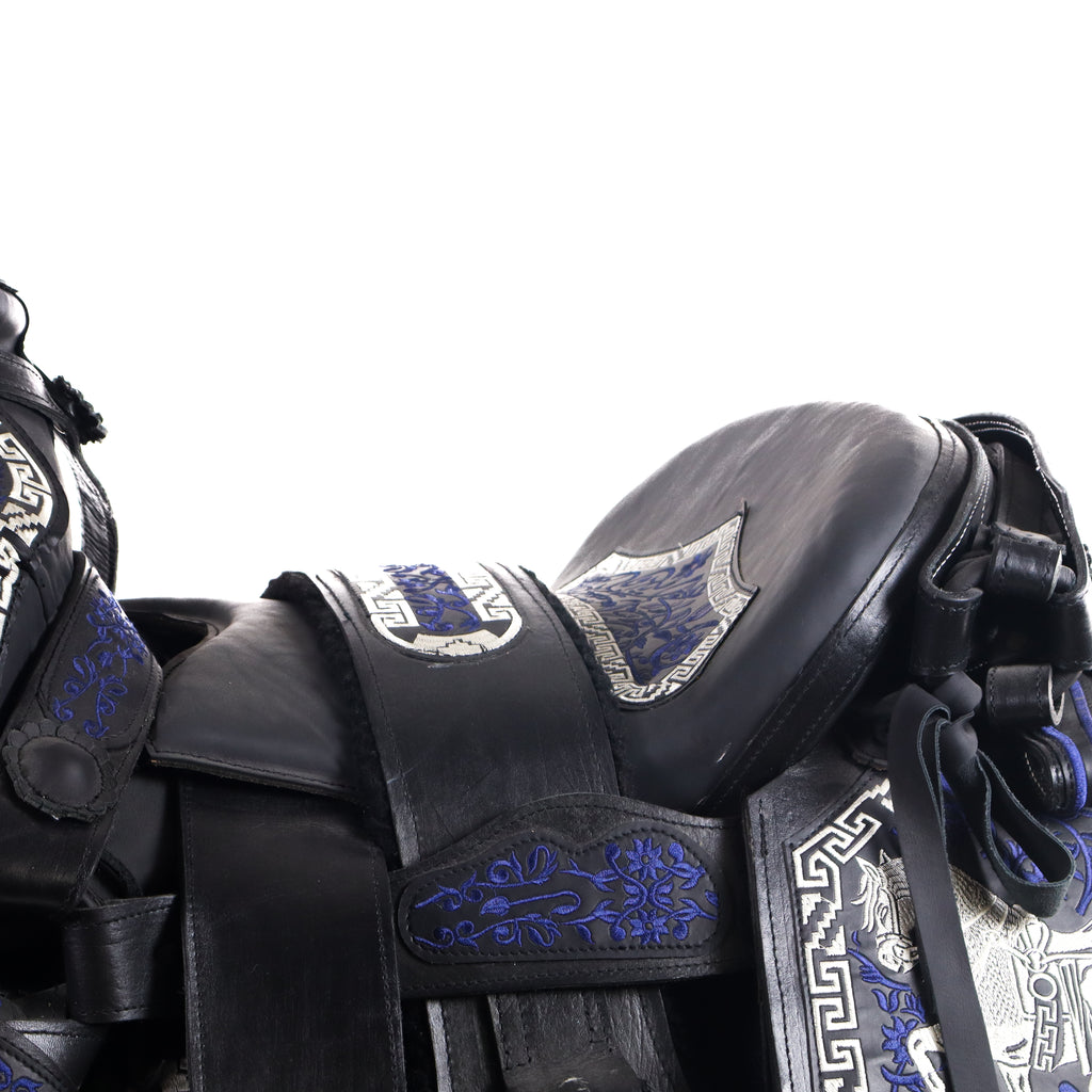 Charro Saddle 16" - Black and Blue | Horse Q2
