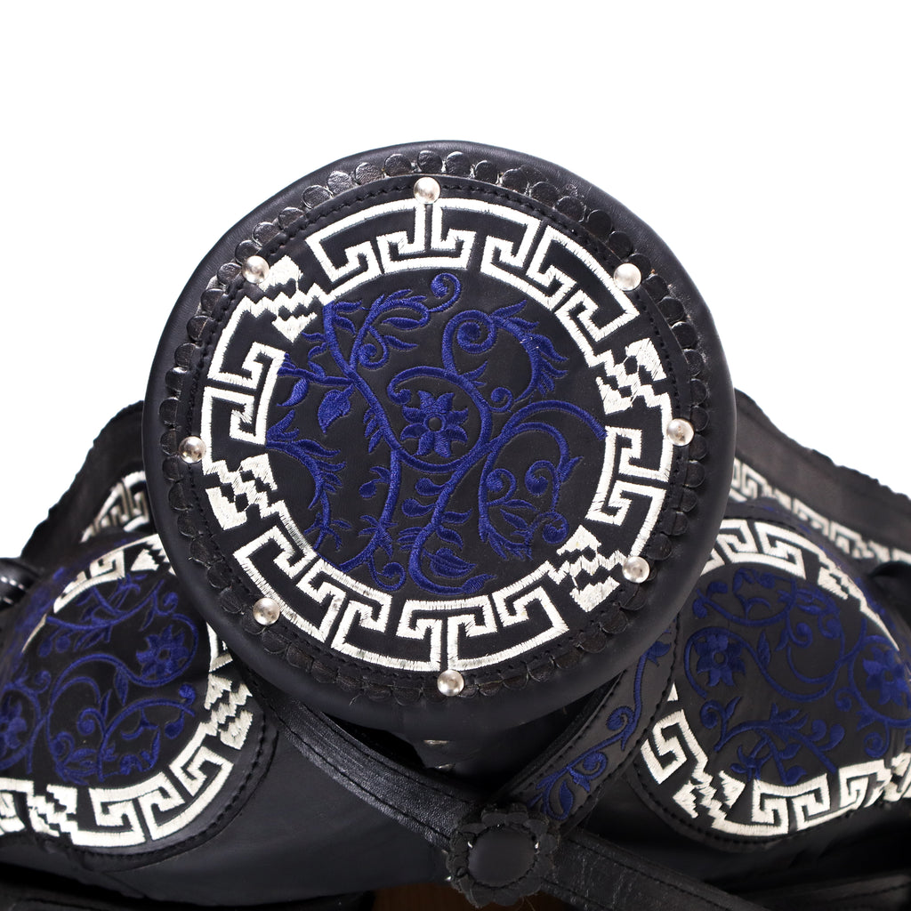Charro Saddle 16" - Black and Blue | Horse Q2