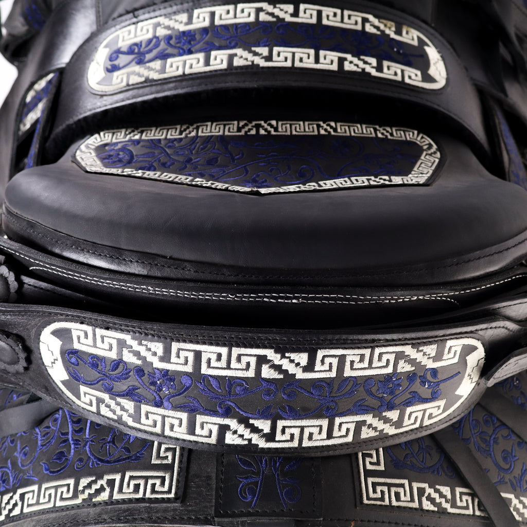 Charro Saddle 16" - Black and Blue | Horse Q2
