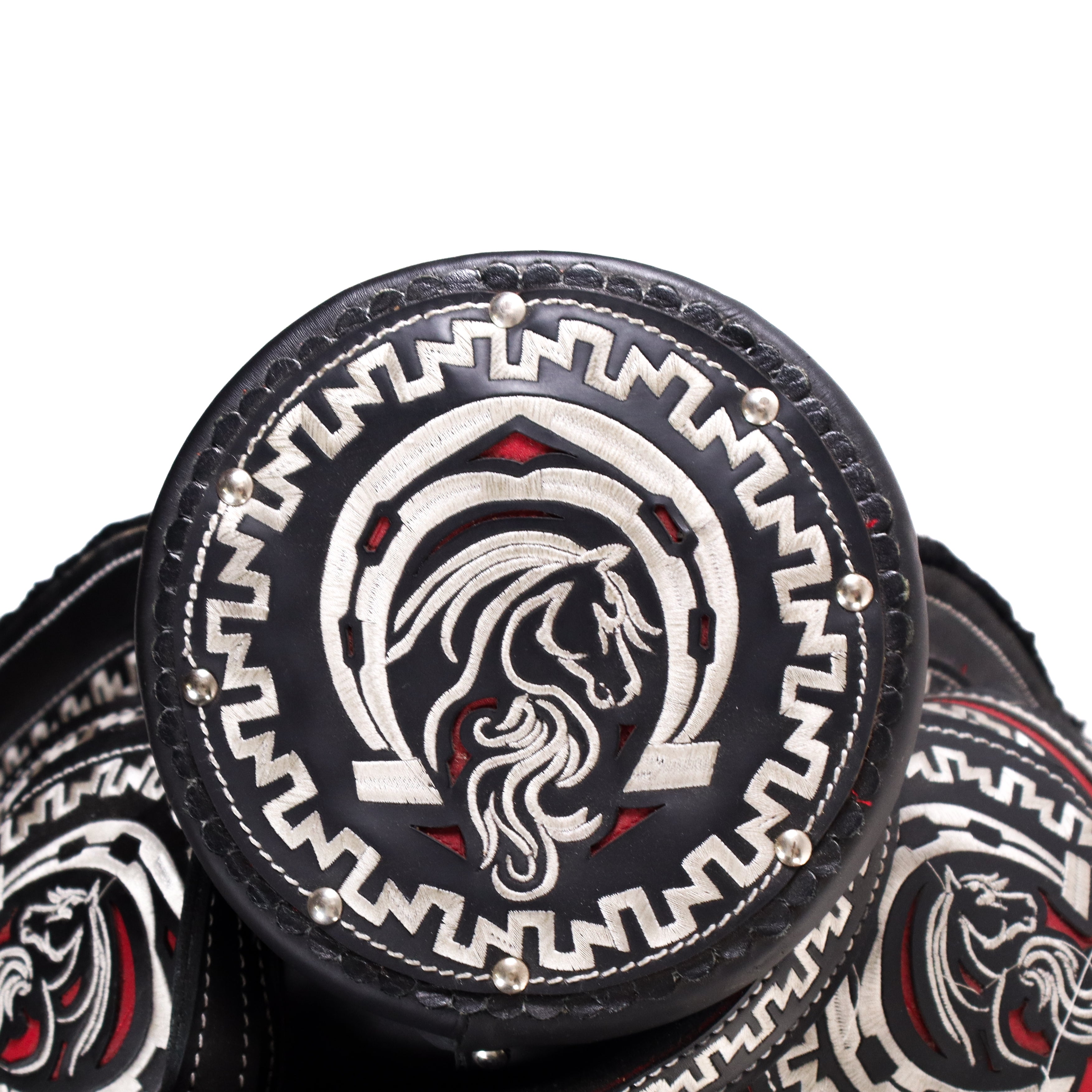 Charro Saddle 16" - Black and Red | Horse Q3