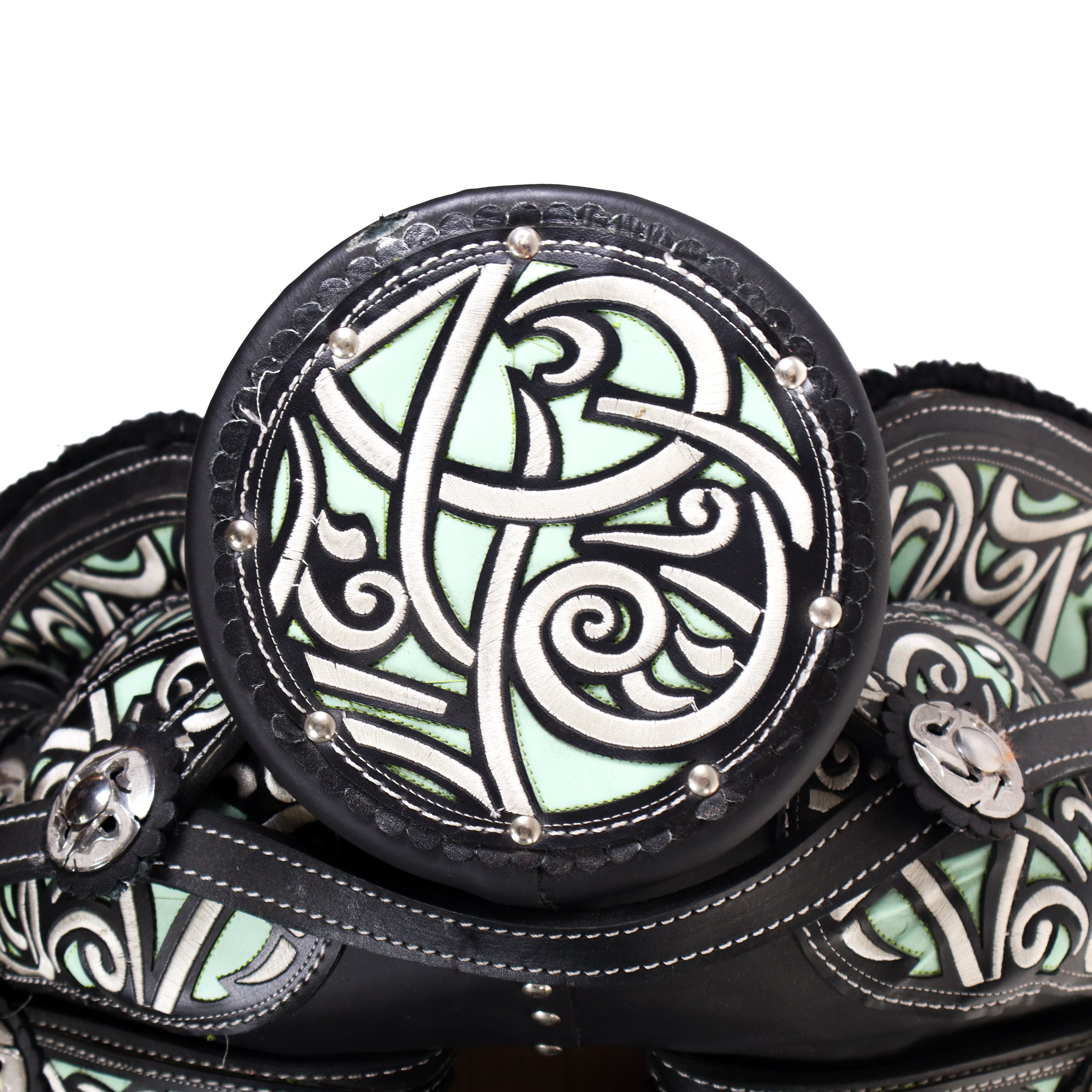 Ducktail Charro Saddle 16" - Black and Pistacchio | Horse Q3