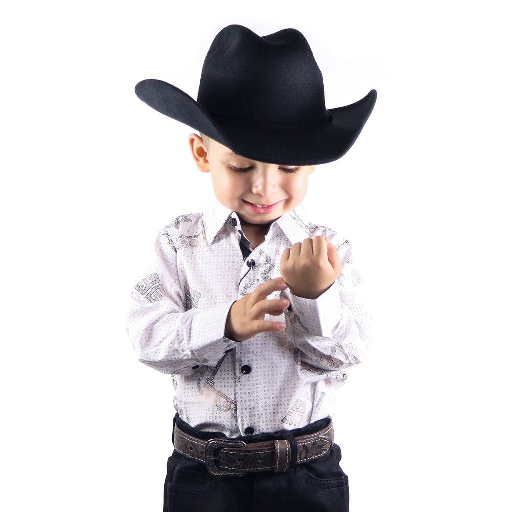 Camisa Vaquera Manga Larga Corte Clásico Para Niño - CNPV001