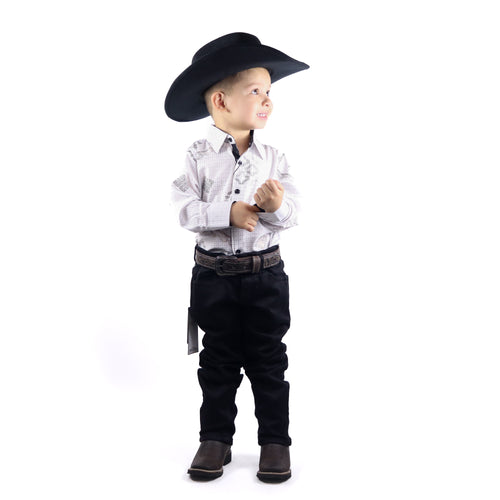Camisa Vaquera Manga Larga Corte Clásico Para Niño - CNPV001