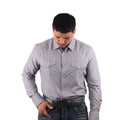Camisa Vaquera Manga Larga Corte Clásico - Gris PV014