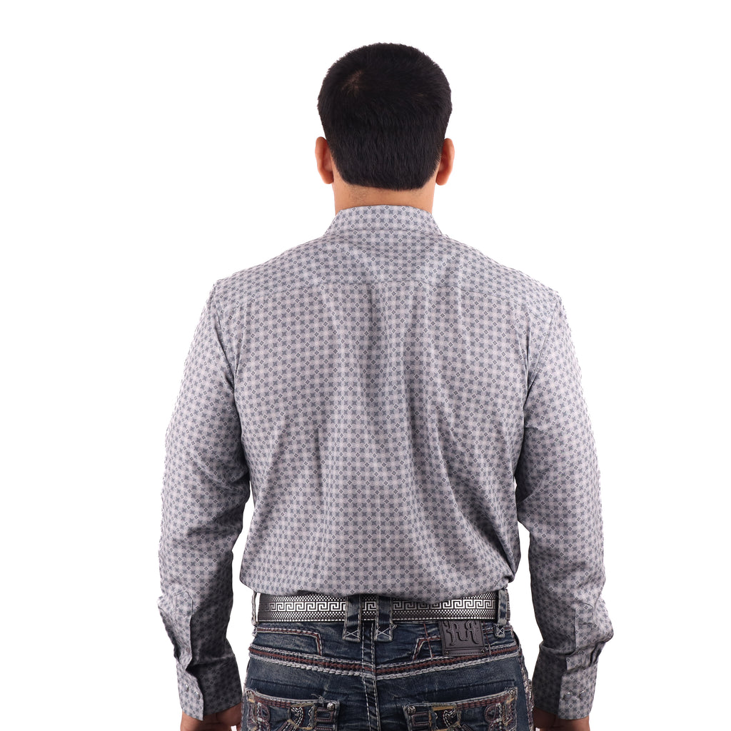 Camisa Vaquera Manga Larga Corte Clásico - Gris PV014